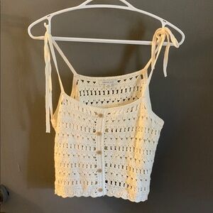 American Eagle Outfitters Cream crochet Top